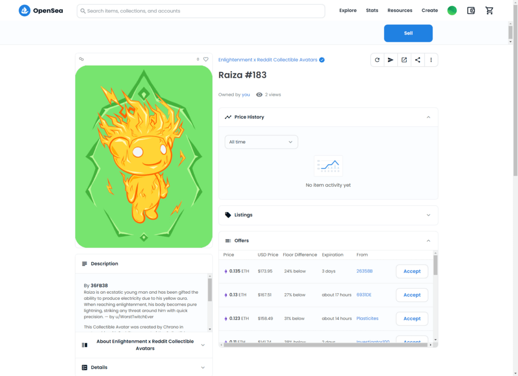 sell reddit avatar on opensea sell reddit avatar on opensea